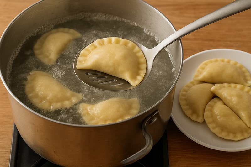 Cook the Pierogi by boiling it