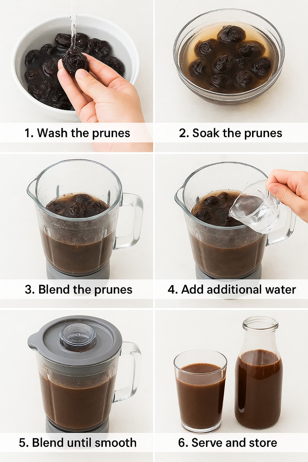 Step by step make the Prune Juice at Home