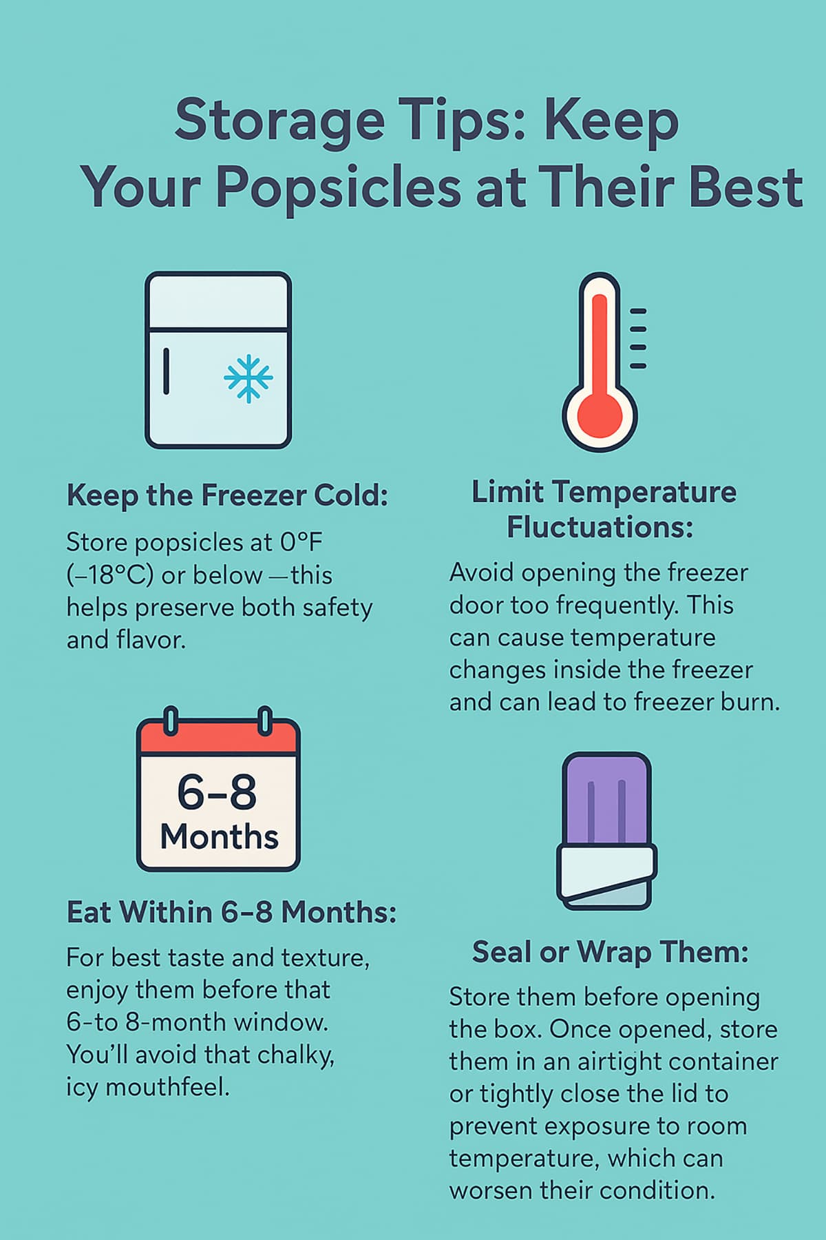 Storage Tips for popsicles shelf life