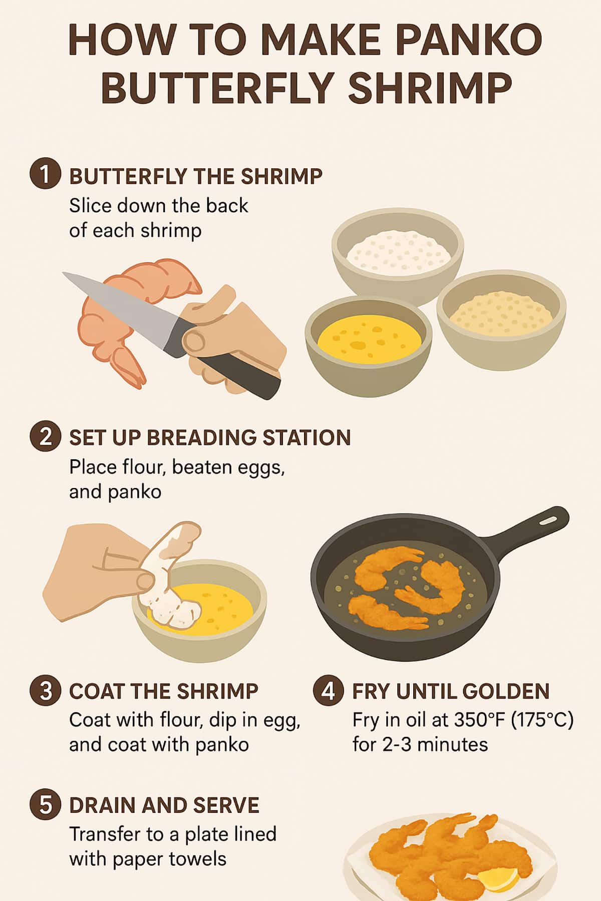 Step-by-Step Panko butterfly shrimp Recipe